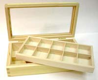 Wood and glass storage box